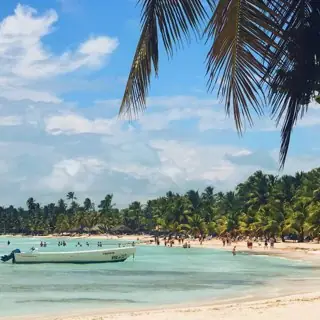 Plage et eaux turquoise, illustration d’excursion côtière